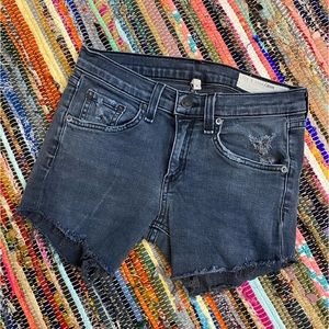 rag & bone black jean shorts size 26